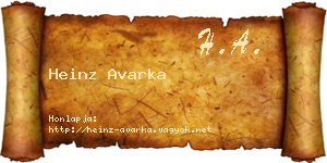 Heinz Avarka névjegykártya